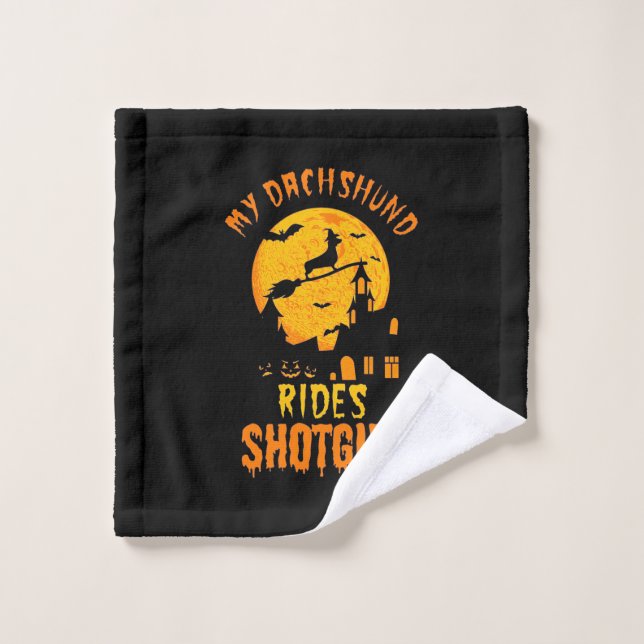 Halloween With My Dachshund Wash Cloth (Wash Cloth)