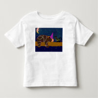 Halloween Wizard Bear and Black Cat T-Shirt