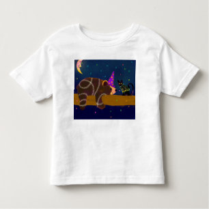 Halloween Wizard Bear and Black Cat T-Shirt