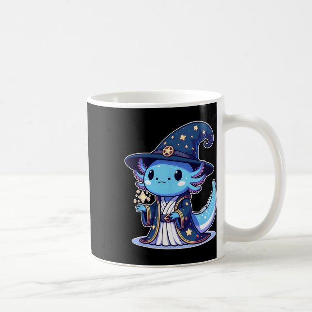 Halloween Wizard Funny Axolotl  Coffee Mug (Right)