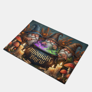 Halloween Wizard Gnomes Midnight Brew Cauldron Doormat