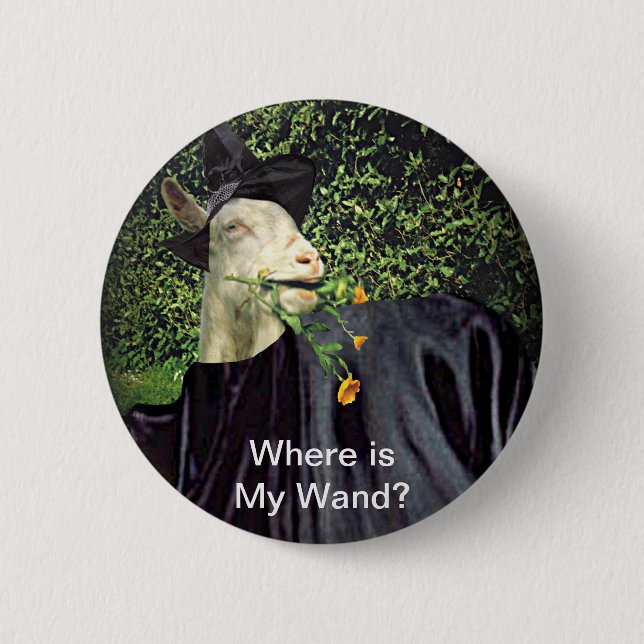 Halloween Wizard Goat 6 Cm Round Badge (Front)