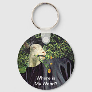 Halloween Wizard Goat Key Ring