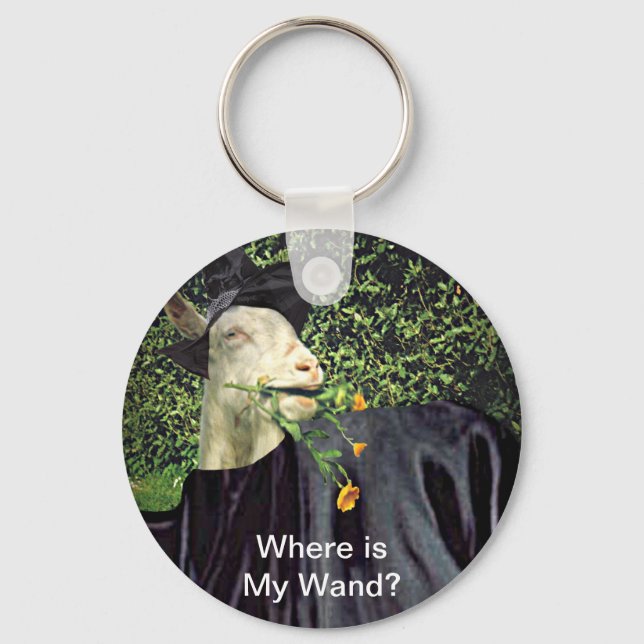 Halloween Wizard Goat Key Ring (Front)