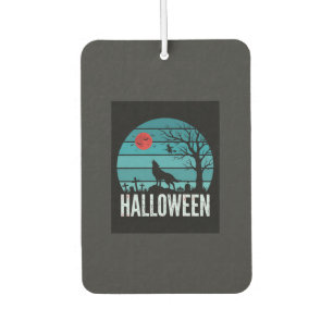 Halloween Wolf Graveyard Moon Vector Car Air Freshener