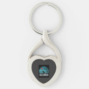 Halloween Wolf Graveyard Moon Vector Key Ring