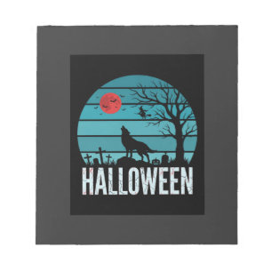 Halloween Wolf Graveyard Moon Vector Notepad