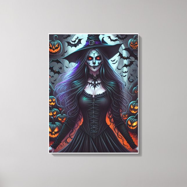 Halloween woman canvas print (Front)