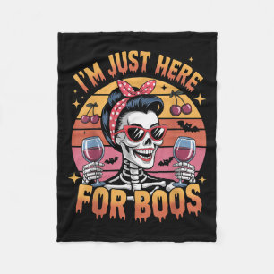 Halloween Women Funny Im Just Here For The Boos Sk Fleece Blanket