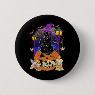 Halloween  Women Men Kids Halloween Black Cat Pump 6 Cm Round Badge