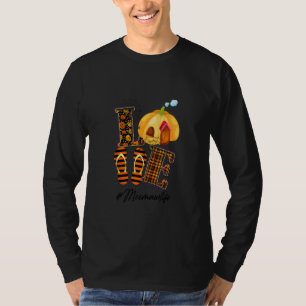 Halloween Womens Mum Love Meemaw Life Pumpkin Oran T-Shirt