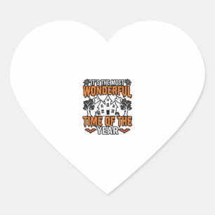 Halloween Wonderful Time Of Year Vintage Shirt Des Heart Sticker