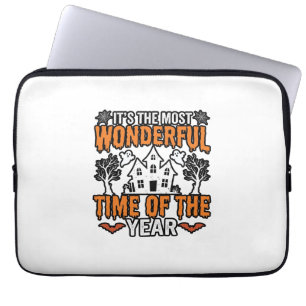 Halloween Wonderful Time Of Year Vintage Shirt Des Laptop Sleeve