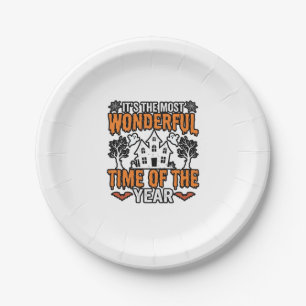 Halloween Wonderful Time Of Year Vintage Shirt Des Paper Plate