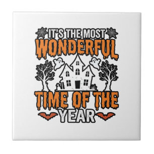 Halloween Wonderful Time Of Year Vintage Shirt Des Tile