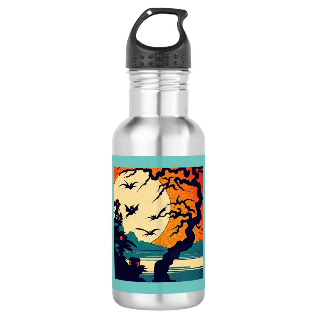 Halloween - Woodcut Style 7 532 Ml Water Bottle (Front)