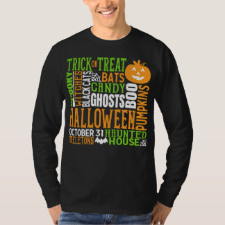 Halloween Word Jumble Colourful Cute Spider Pumpki T-Shirt