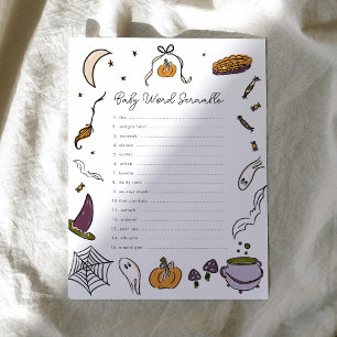 Halloween Word Scramble Baby Shower Game 