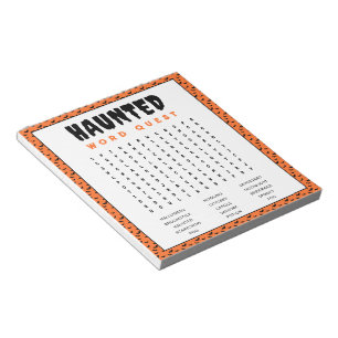 Halloween Word Search Game Haunted Word Games Notepad