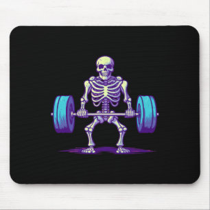 Halloween Workout Costume Funny Deadlift Skeleton Mouse Pad