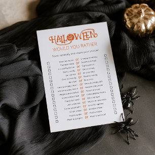 Halloween Would You Rather editable game Card