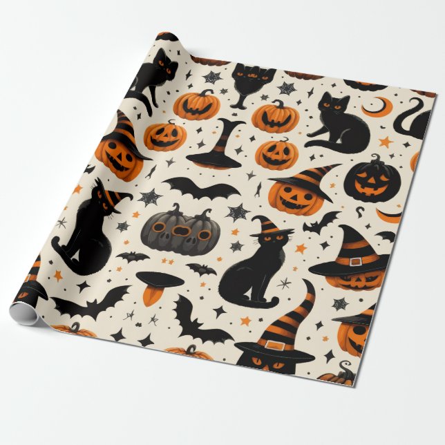 HALLOWEEN  WRAPPING PAPER (Unrolled)