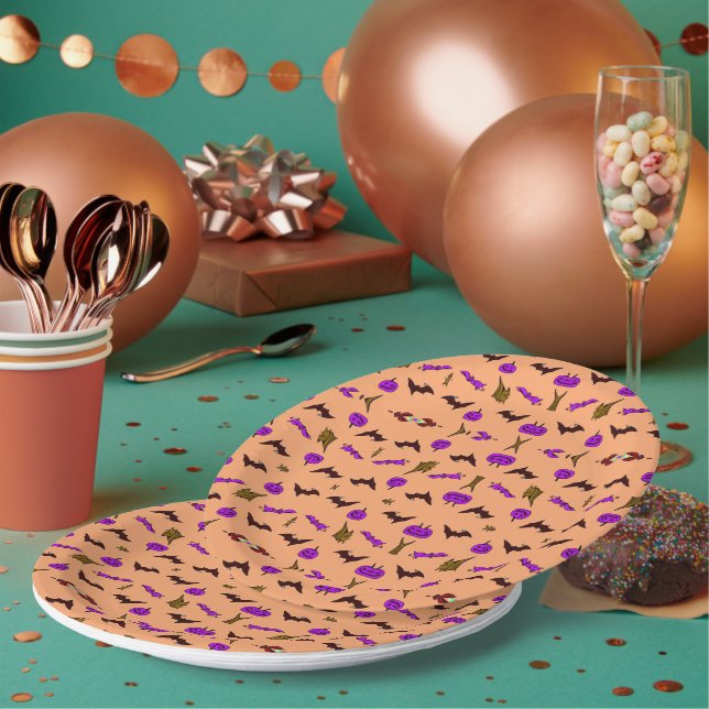 Halloween  wrapping paper plate (Multi)