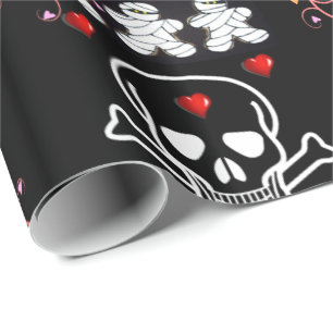 Halloween  Wrapping Paper, Skull Wrapping Paper