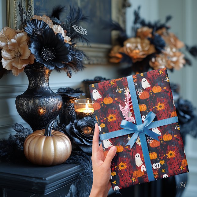 Halloween wrapping paper with spooky cute design (Creator Uploaded)