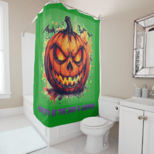 Halloween,Wrath of the Jack O' Lantern , Creepy Shower Curtain