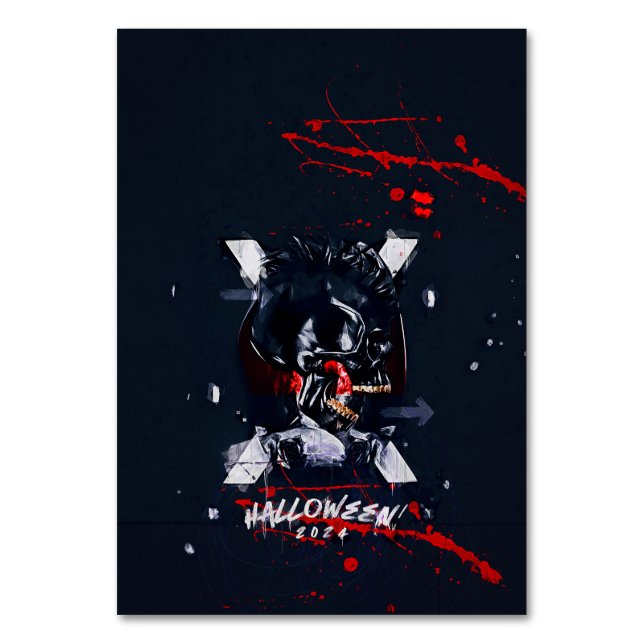 Halloween X party tiket Table Number (Front)