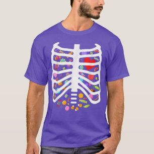 Halloween Xray Skeleton Rib Cage Heart Candy Kids T-Shirt