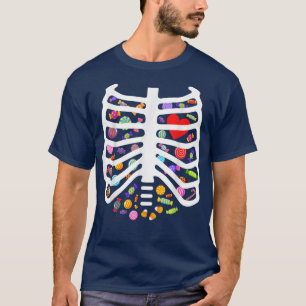 Halloween XRay Skeleton Rib Cage Heart Candy Kids T-Shirt