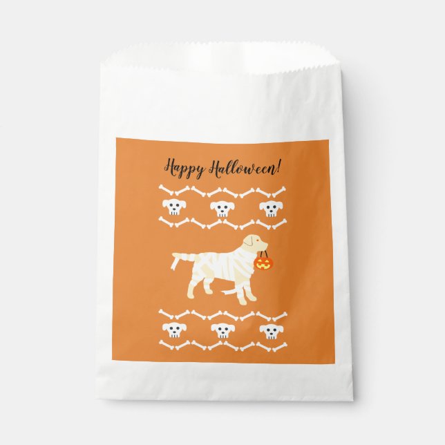 Halloween Yellow Labrador Mummy Favour Bags (Front)