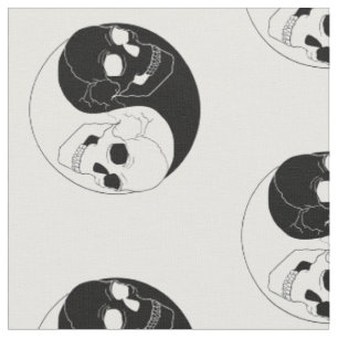 halloween yin yang skull creepy gothic fabric