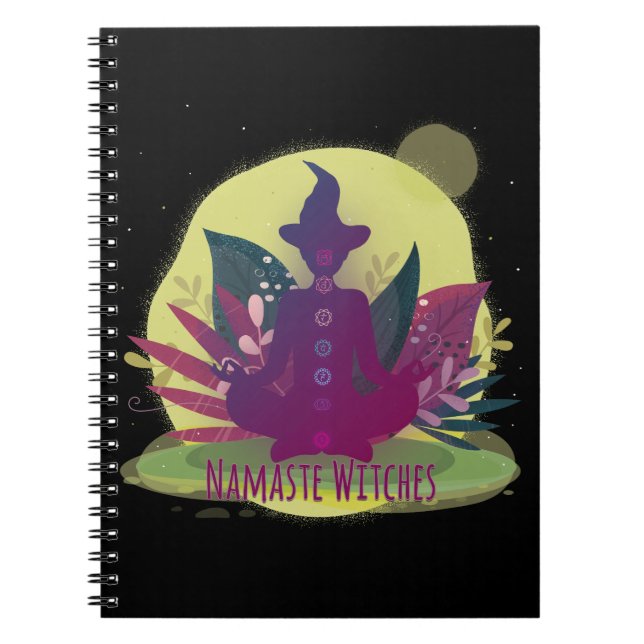 Halloween Yoga Namaste Witches Notebook (Front)