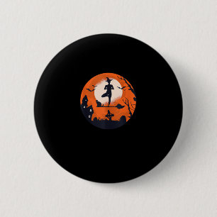 Halloween Yoga Witch Cat Boy Girl Men Women 6 Cm Round Badge
