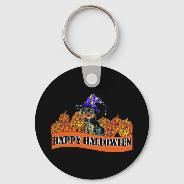 Halloween Yorkie Poo Key Ring (Front)