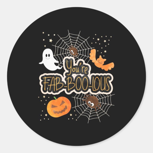 Halloween You Are Fabboolous Classic Round Sticker (Front)