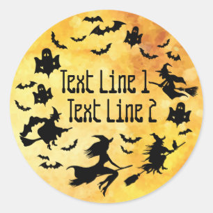 Halloween Your Text Personalised Classic Round Sticker