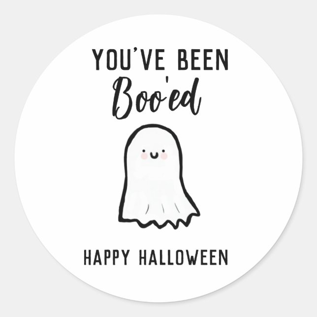 Halloween You've Been Booed  Classic Round Sticker (Front)