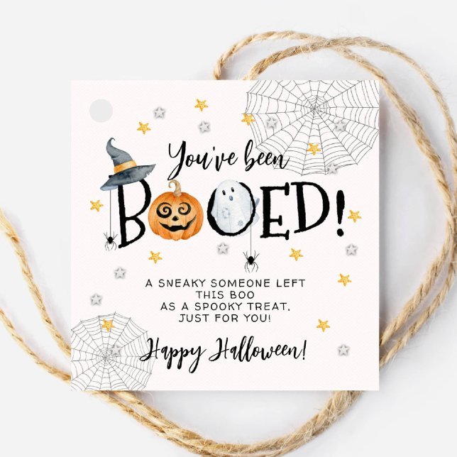 Halloween You've Been Booed Square Gift Tag (Creator Uploaded)