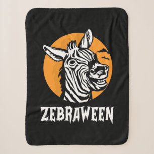 Halloween Zebra Sherpa Blanket