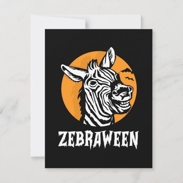 Halloween Zebra Thank You Card (Front)