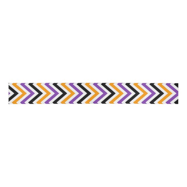 Halloween Zigzag – Bold Seasonal Pattern Grosgrain Ribbon (Front)
