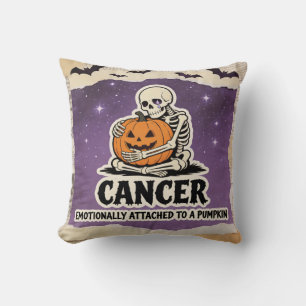 Halloween Zodiac Cancer Skeleton Birthday Gift Cushion