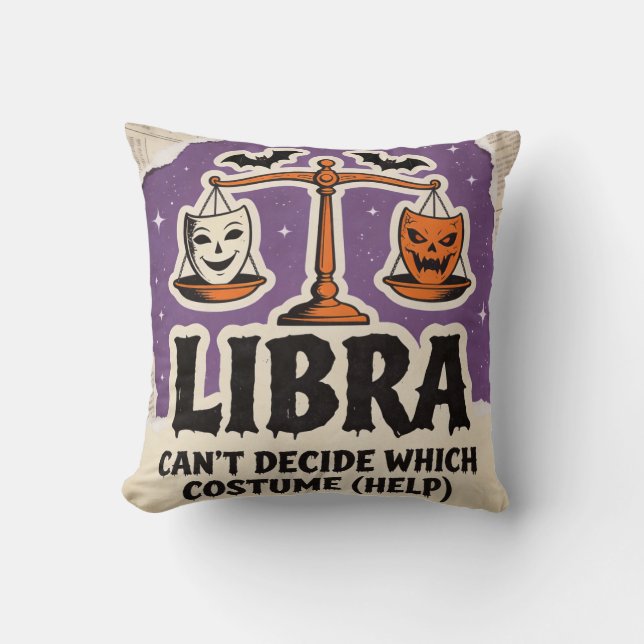 Halloween Zodiac Libra Skeleton Birthday Gift Cushion (Front)
