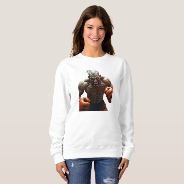 Halloween Zombie Boxer - Combat Sports Design Sweatshirt (Front Full)