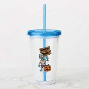 Halloween Zombie Cartoon and funny Acrylic Tumbler