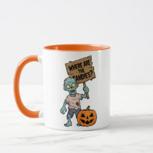 Halloween Zombie Cartoon and funny Mug
